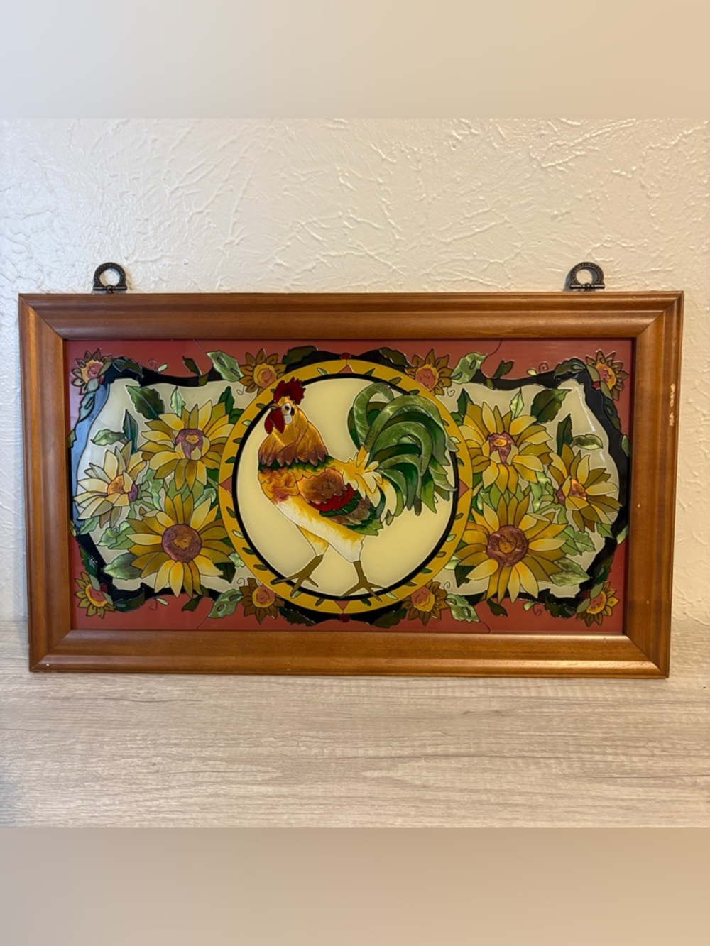 JOAN BAKER DESIGNS ROOSTER "TUSCANY" FRAMED ART PANEL
